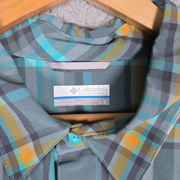 Columbia Shirt Mens Size Large Ridge Blue Green Ridge Plaid Long Sleeve 2.0 NWT - Picture 6 of 12